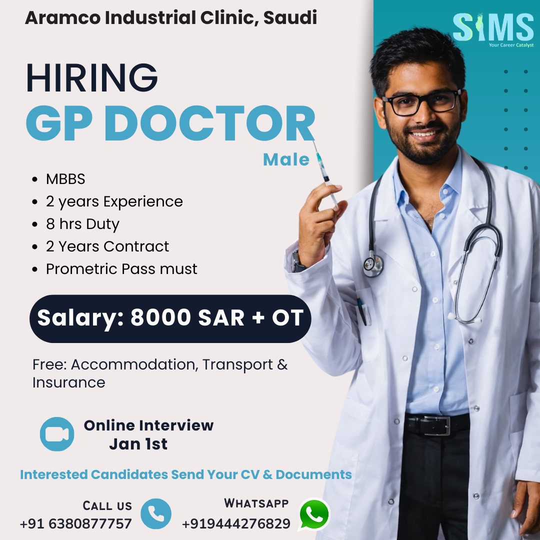 GP Doctor (Male) – Saudi Arabia (Aramco Industrial Clinic) — job poster